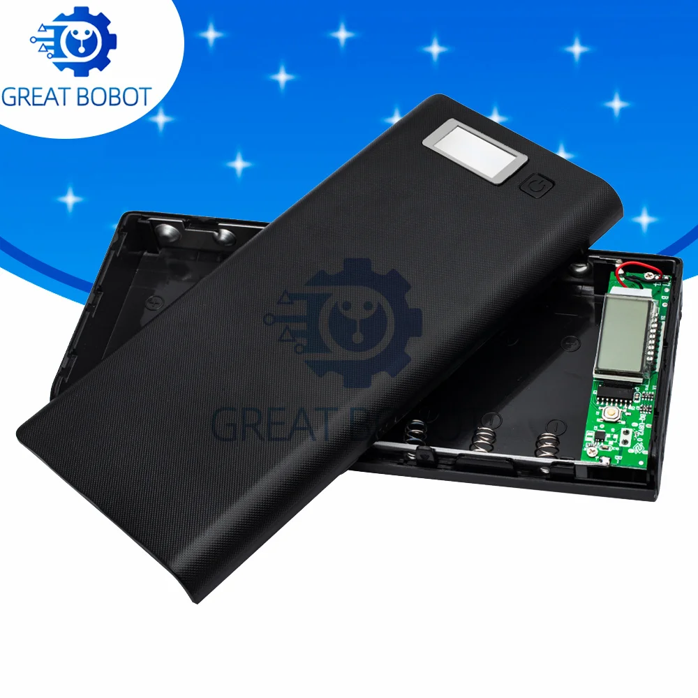 DIY Power Bank Enclosure - 8-Slot 18650 Battery Holder w/LCD Voltage Monitor for Charging Builds