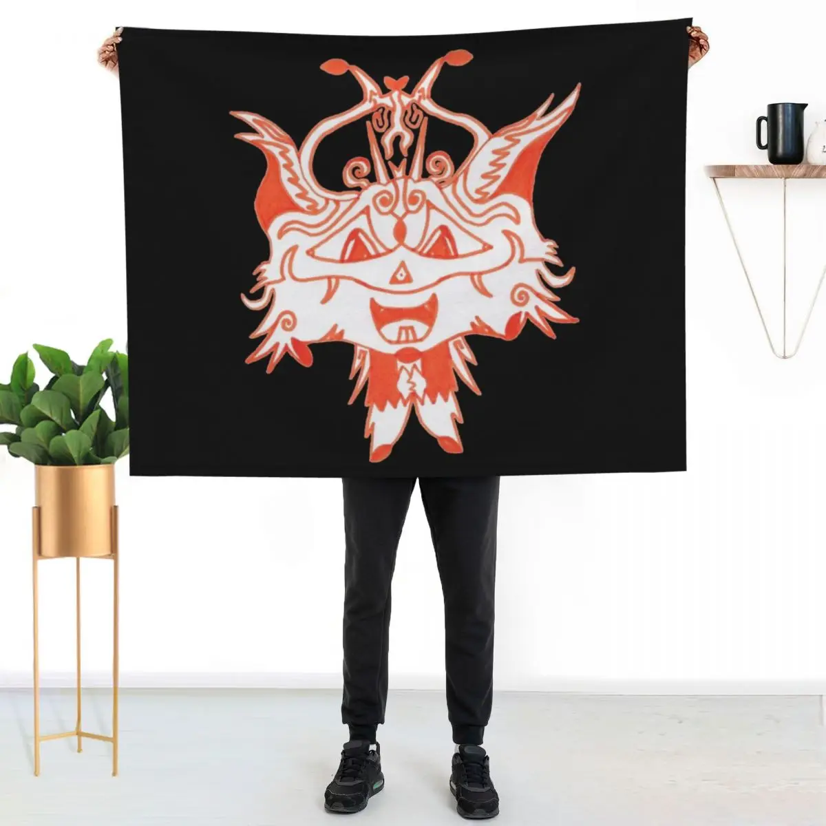 #41 |?| Fancy Fox Face [Best Of 2019] Throw Blanket Plaid on the sofa Furry halloween Soft Plush Plaid Thin Hairy Blankets