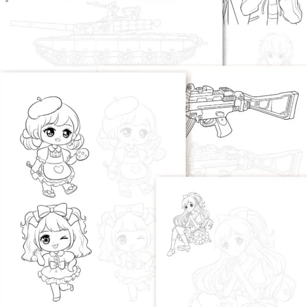 Cartoon Anime Drawing Copy Books, Quadrinhos Tutorial Book, Hand Drawn Book para meninas e menino