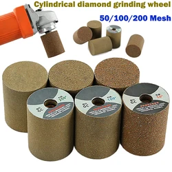 Cylindrical grinding wheel 50/100/200# Metal Polishing Block M10 Threaded Grinder Rotating Tools Accessories Sharpening Stone