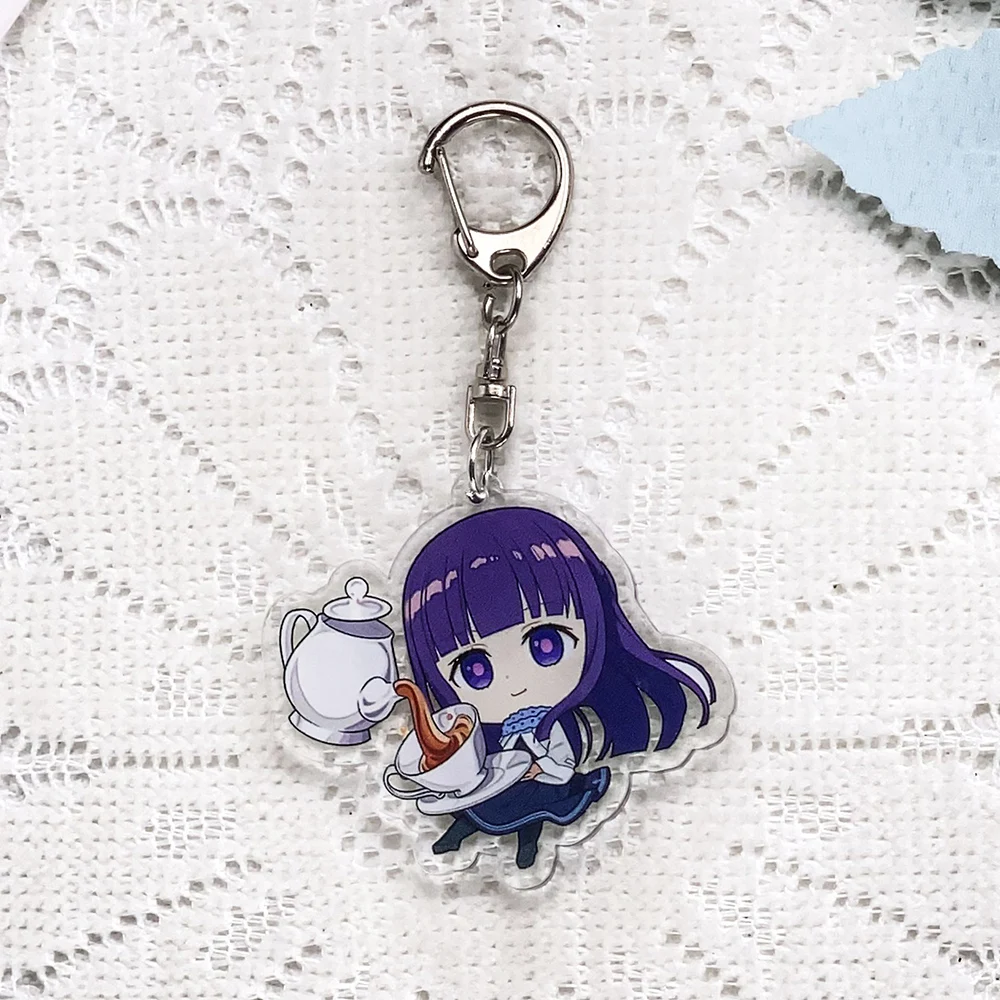 7Pcs Anime Frieren: Beyond Journey's End Keychain Acrylic Keyrings Bag Charms Backpack Pendant Prop Decoration Friends Gifts image 3