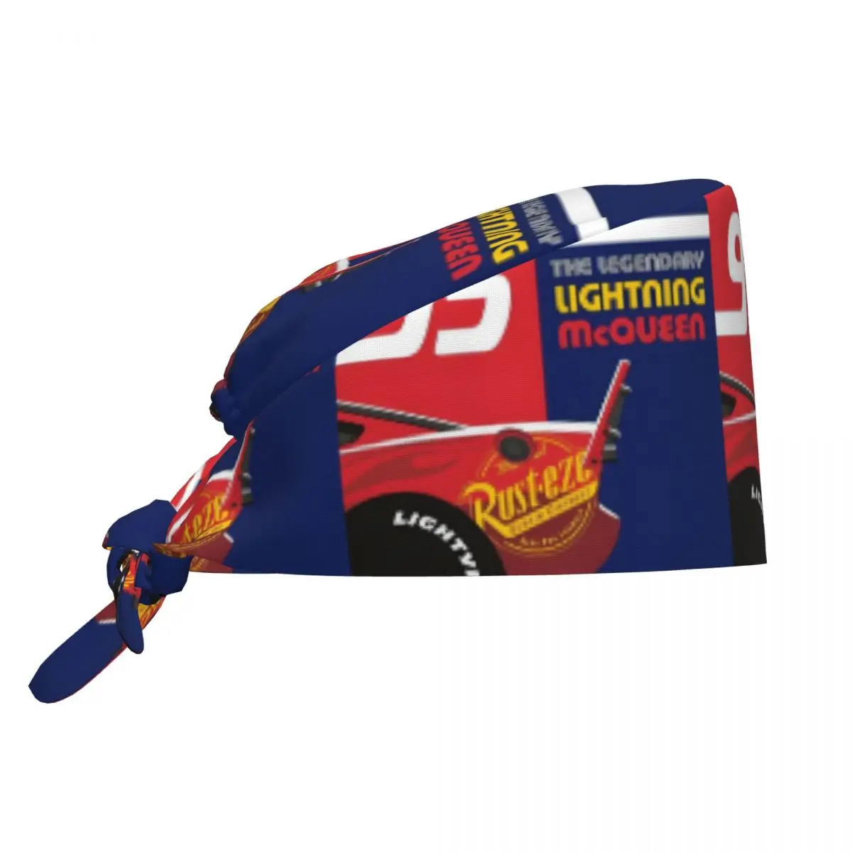 Car 95 Lightning Mcqueen Cool Breathable Scrub Hat Surgical Scrub Caps Unisex Nursing Hair Hats Cartoon Pattern Work Scrubs Hat