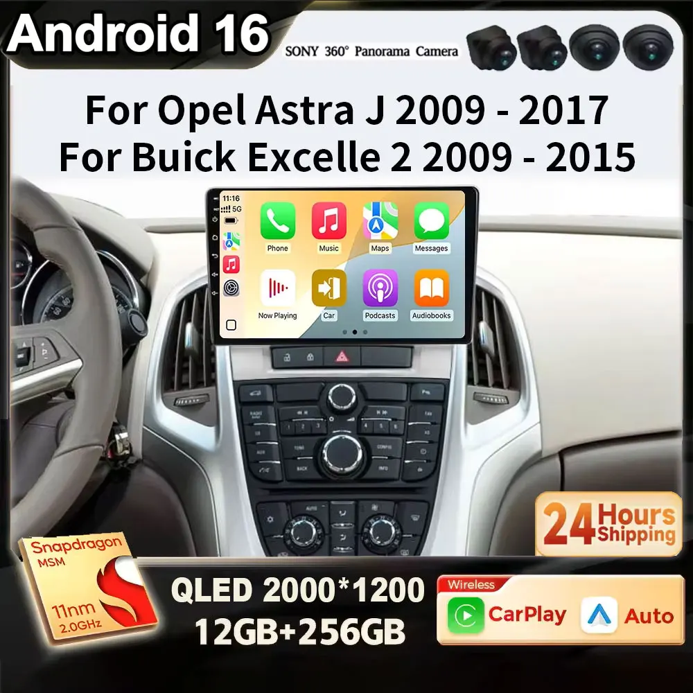 For Opel Astra J 2009-2017 For Buick Excelle 2 2009-2015 Android 16 Auto Car Radio Stereo Wireless Carplay autoradio Multimedia