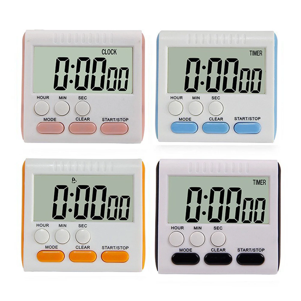 Practical Magnetic Digital Timer LED Clock Countdown Alarm Easy to Read Display Foldable Stand Durable Material