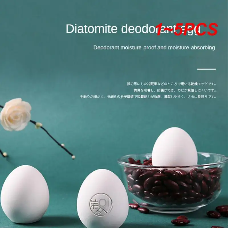 1~5PCS Deodorized Eggs No Drilling Keep Fresh Manual Polishing Porous Frosted Surface Refrigerator Supplies Odor Eliminator