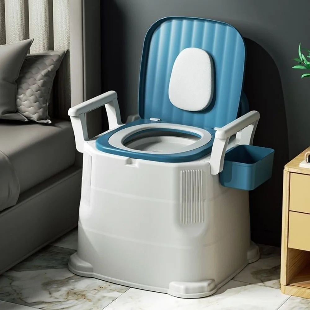 Toilettes mobiles portables confortables, cuvette de toilette antidérapante, chaise de toilette en plastique pour femmes enceintes âgées