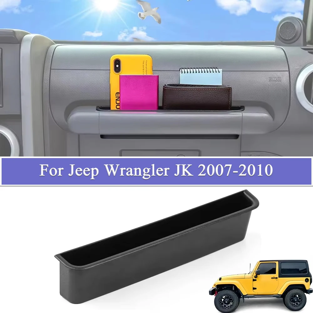 Organizador de Almacenamiento Interior para el Asiento del Copiloto, para Jeep Wrangler JK JKU 2007 2008 2009 2010, Accesorios Interiores