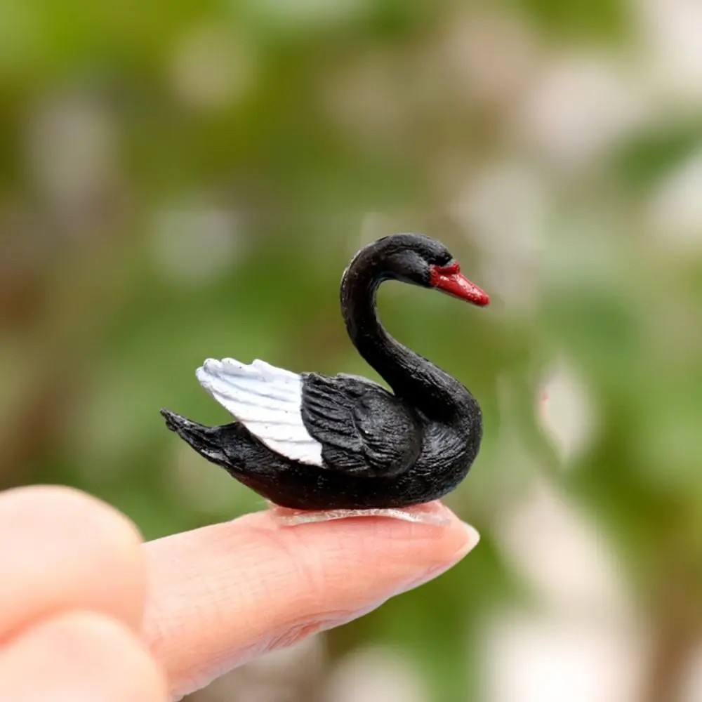 Mini Craft Swan Miniatures Cute DIY Goose Model Animal Lover Swan Ornaments Desktop