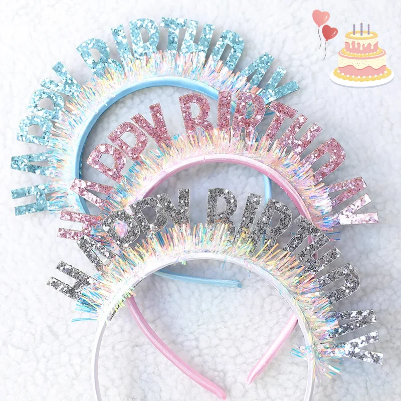 Science Of Happiness - Glitzer-Geburtstags-Stirnband, Geburtstagsdekoration, Partyzubehör für Kinder und