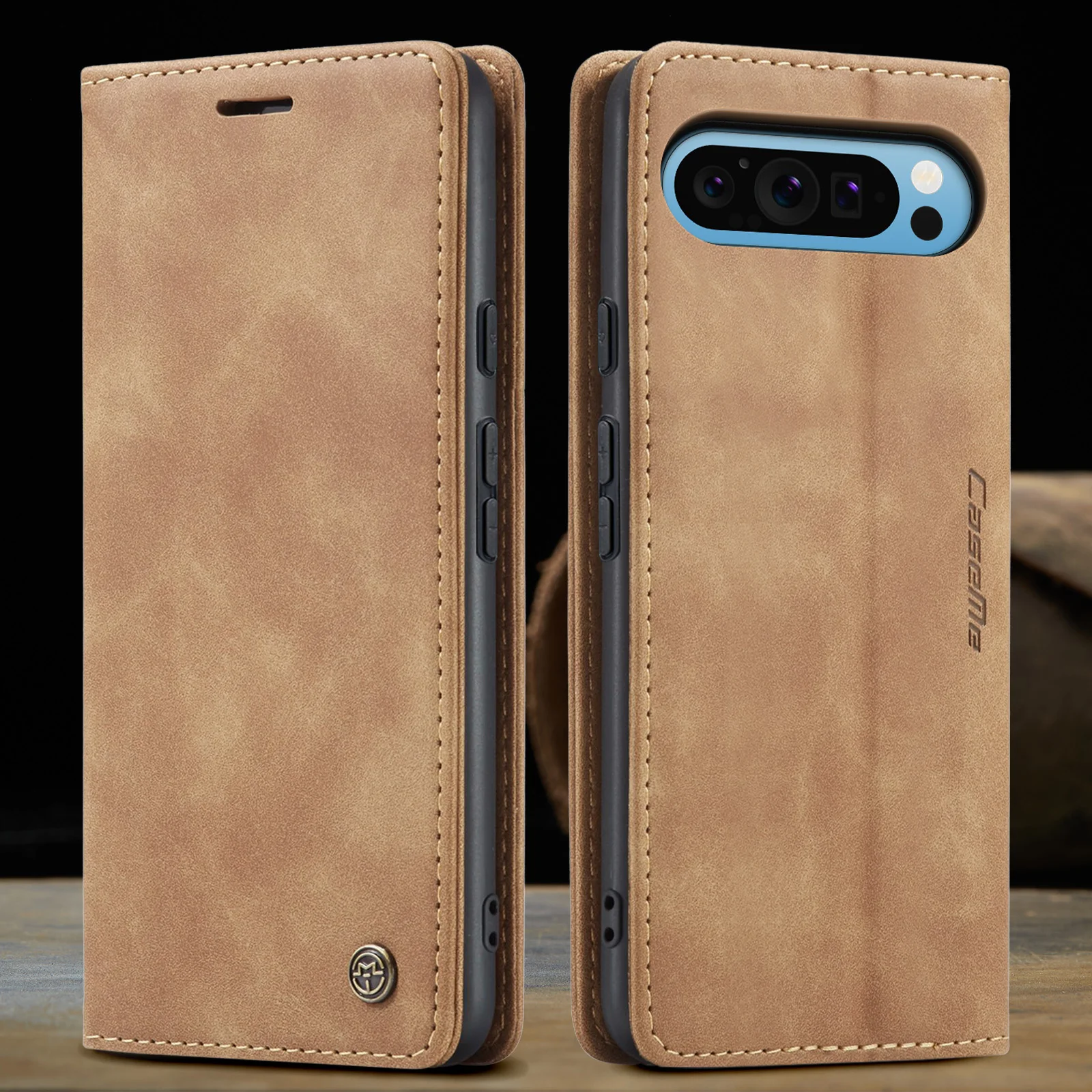 Business Retro Leather Phone Case for Google Pixel 10 9 8 Pro XL 10A 9A 8A 7 5G Luxury Magnetic Fip Card Slot Wallet Cover view 3