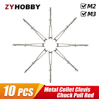 10PCS M2/M3 Metal Collet Clevis Chuck Pull Rod Connector Coupler Screw Spare Part For RC Model