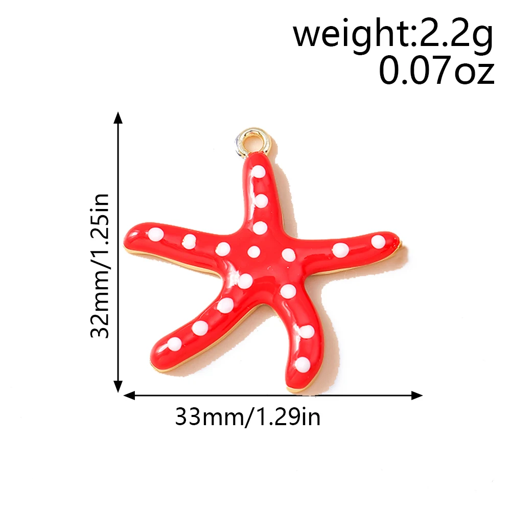 Leslie 5 Stück süße rote Mini-Ozeanfische, Delphin, Koralle, Seestern, Charm-Perlen für Sterlingsilber, Armband, Schmuckherstellung, DIY – Detail 8