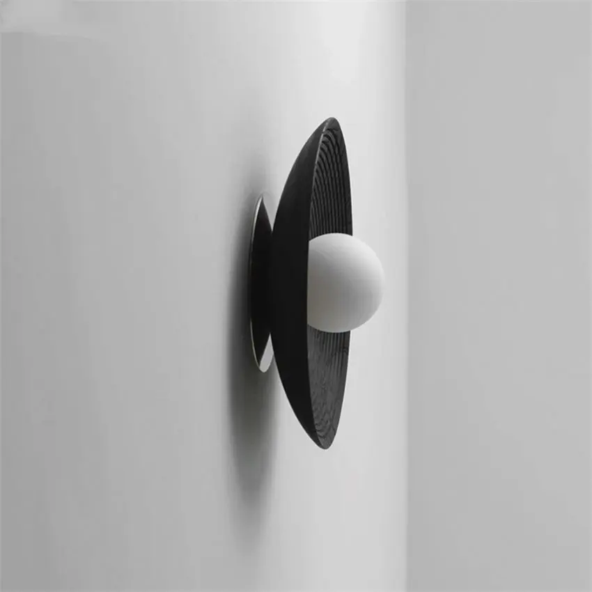 Silent wind round glass wall lamps designer living room aisle corridor balcony bedroom Japanese