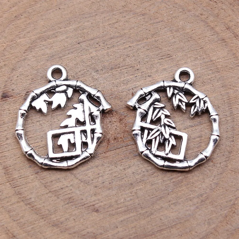 Phone Pendant Chinese Style Bamboo House Charms Jewelry Making Supplies 17x18mm 20pcs