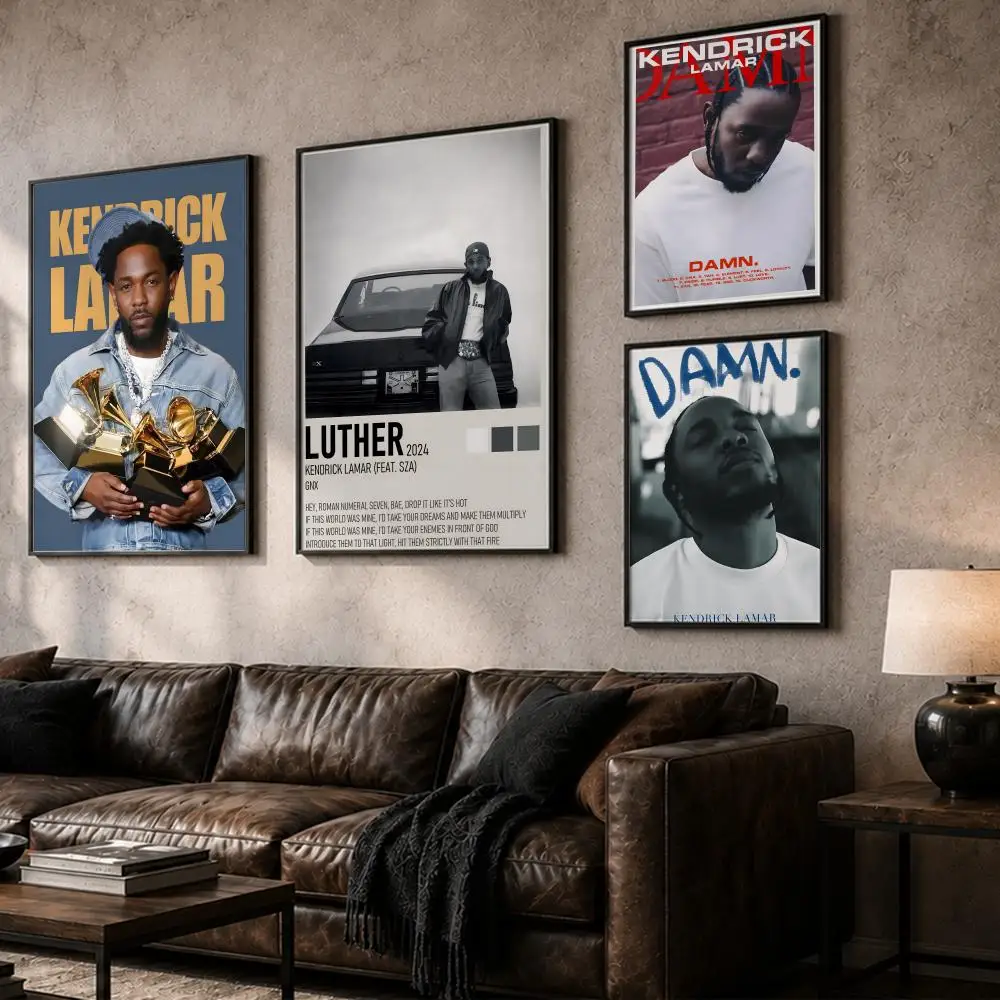 Famous Rapper K-Kendrick LamarS Painting Calligraphy Canvas Posters Wall Art for Home/Office/Dorm/Living/Bedroom