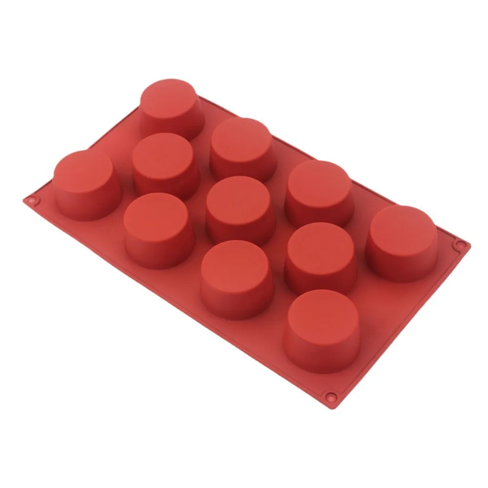 11 Hole Cylindrical Silicone Cake Mold for Mousse Dessert Crispy Chocolate Ice Cube Mafen Cup Jelly Pudding Soap Baking Mould