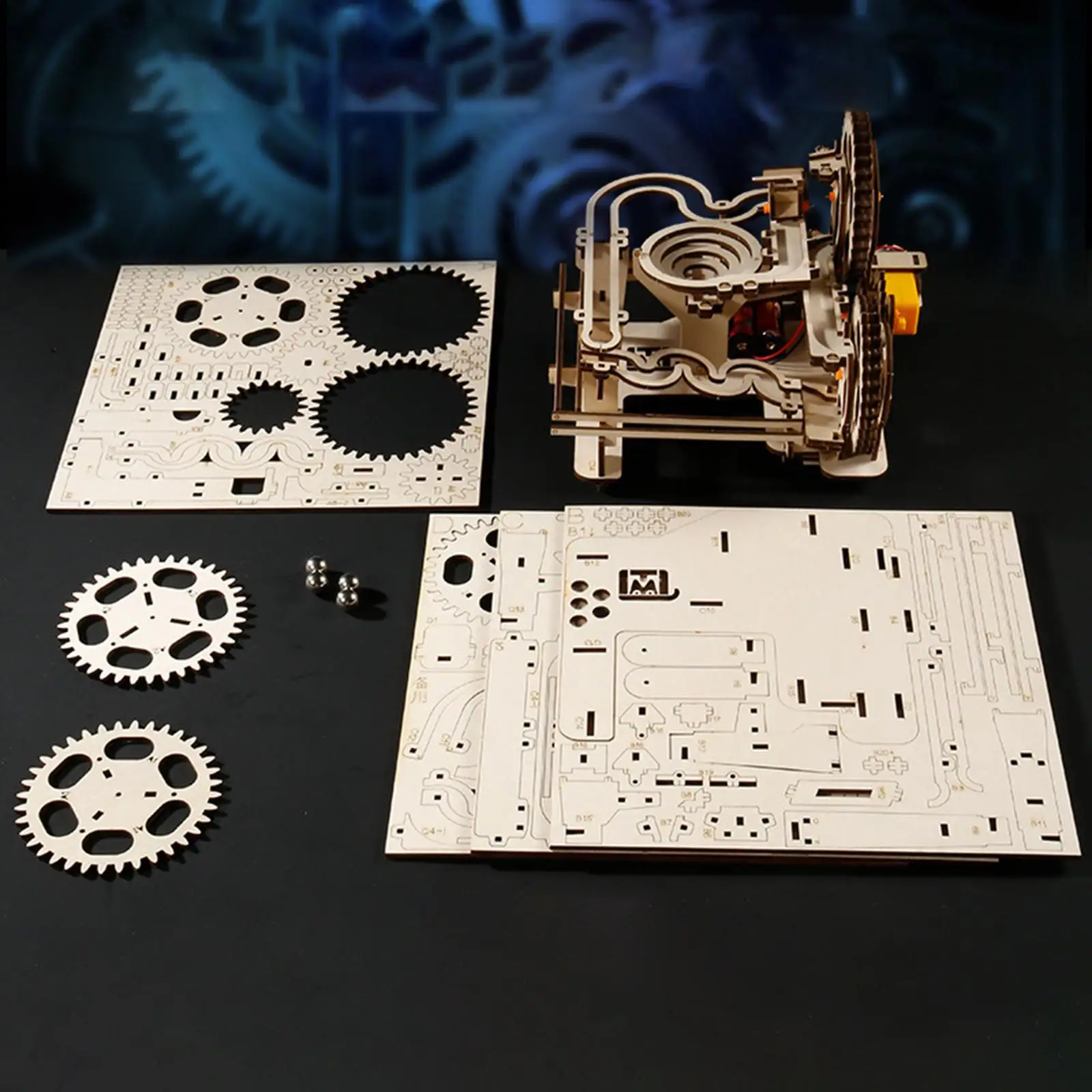 3D木製大理石パズル,建設玩具,機械式ギア,10代と大人向けのエンジニアリングキット,家の装飾ギフト