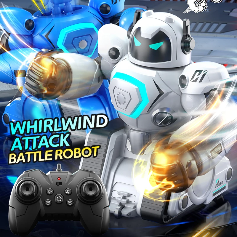 

Parent-child Interactive Robot Remote Control Robot Boxing Soccer Fighting Robot Gifts One Key DEMO LED Lighting RC Robot