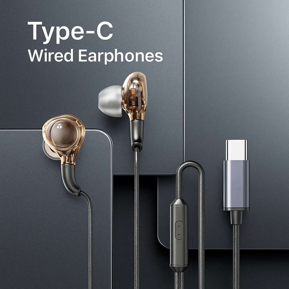 

Music Earphones 3.5mm Type C Earphones Heavy Bass with Mic Wired Headset White Universal Stereo Earphones Mobile Phone