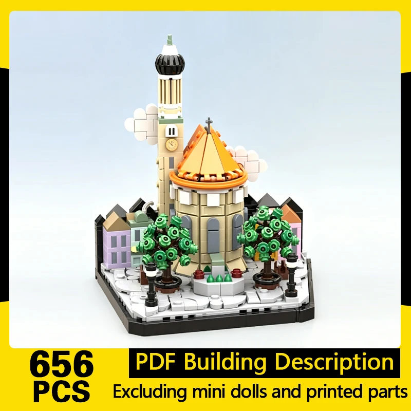 

City Street View Model MOC Building Bricks Town Center Clock Tower Modular Technology Gifts Holiday Assemble Children Toys Suit