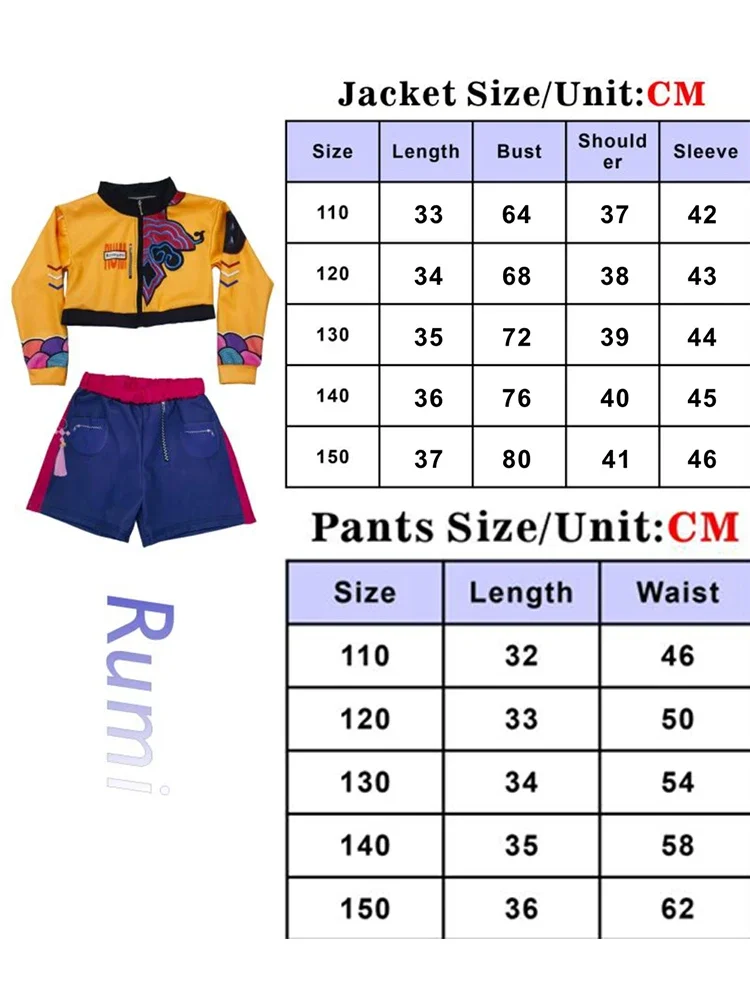 K-POP Demon Hunters Cosplay Costume Rumi Zoey Mira for Girl Halloween Performance Outfits Birthday Party Cloth Role Play Costume