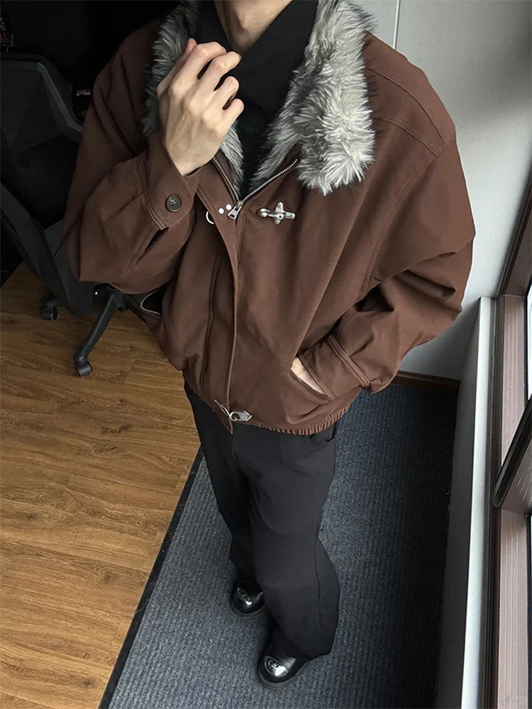 

Зимнее мужское хлопковое пальто Jaet ort с воротником из искусственного меха, верхняя одежда в американском стиле с орлом, молодежная теплая мода