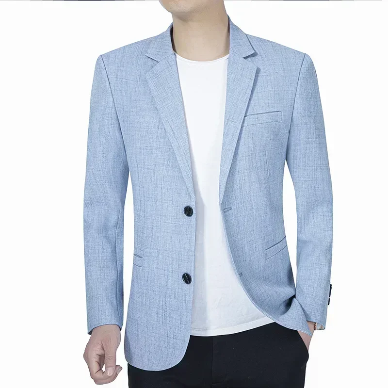 

2025 Spring Mens Blazer Jacket High-quality Thin Style Business Casual Slim Fit Suit Coat Wedding Suits for Men 4XL Men Clothing