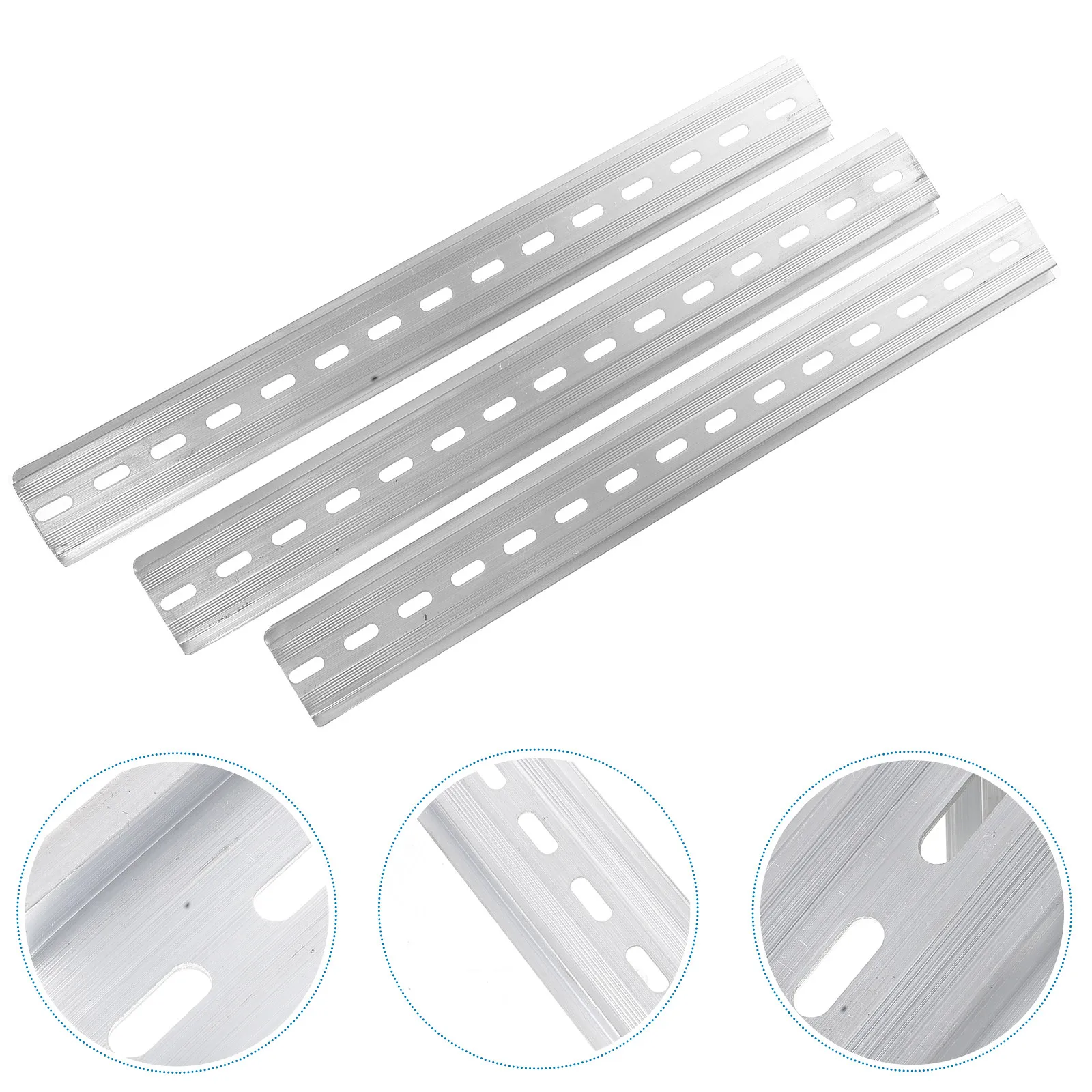 

3Pcs Aluminum Din Rails Slotted Industrial Electrical Components Long Metal Din Rail Replacement Compatible with Standard
