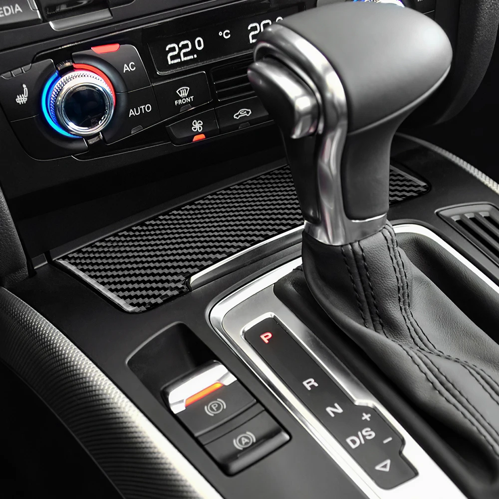 

Накладка на панель переключения передач и пепельницу из карбона для Audi A4 A5 Q5 09-16, аксессуары для интерьера, автозапчасти