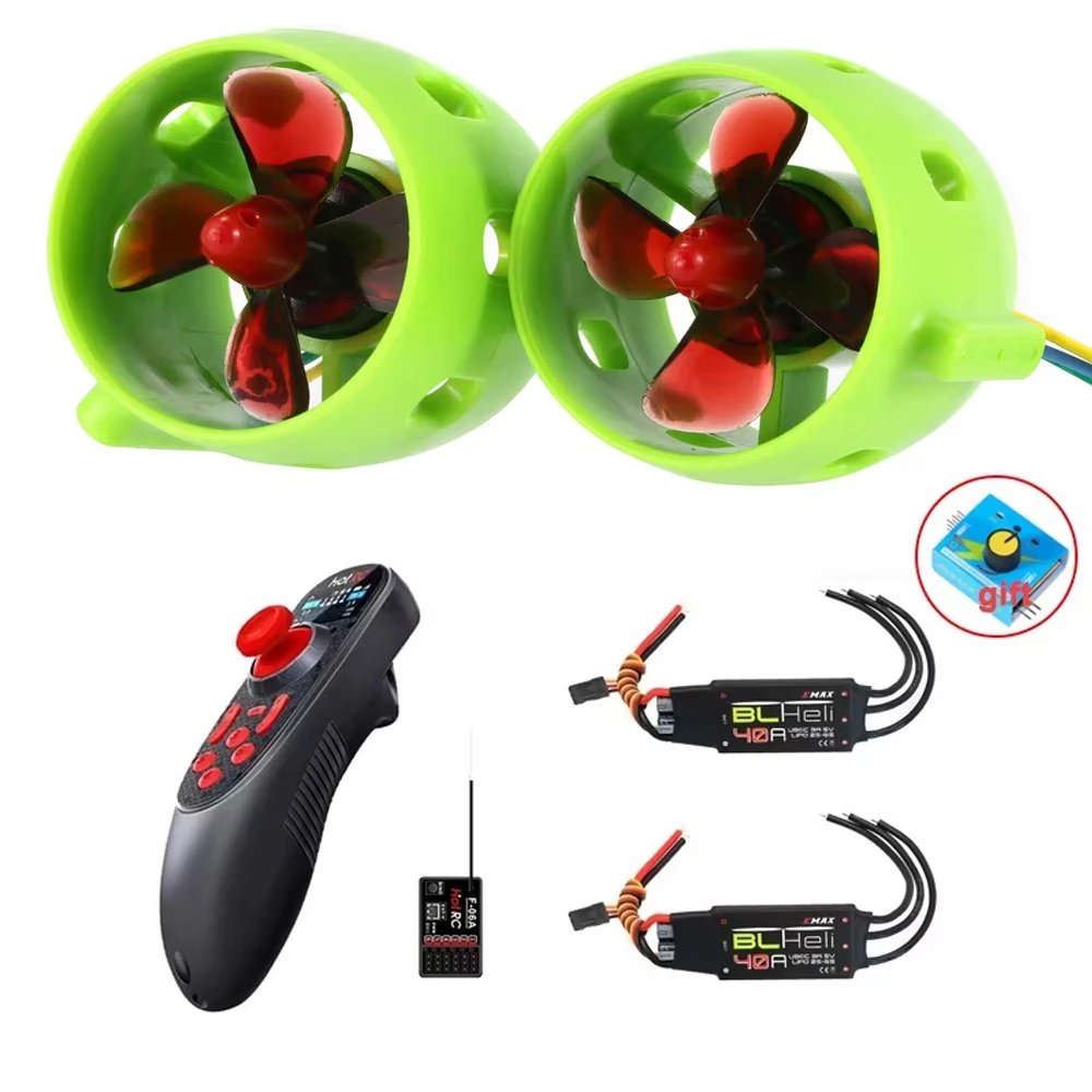 Wasserdichter Unterwasser-Thruster CW CCW 4-Blatt-Propeller Kanalpropulsionsmotor / BLHeli 40A ESC Bidirektional für RC-Boot ROV DIY