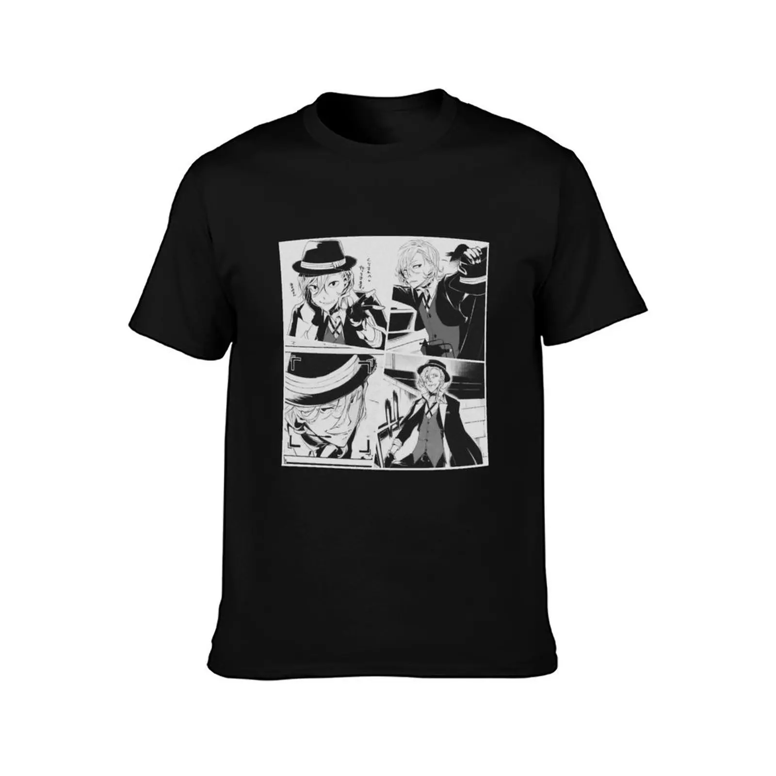 Manga Panels Chuuya Nakahara T-Shirt Gym Wear Breathable Short Sleeve Tee T-Shirt