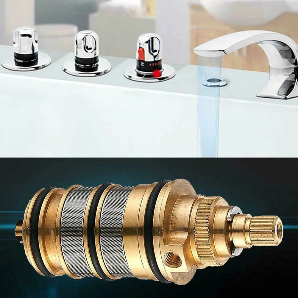 Shower Cartridge Thermostatic Shower Cartridge 1pcs Brass For Solar Electric Water Heater Home Improvement Parts Shower Faucets