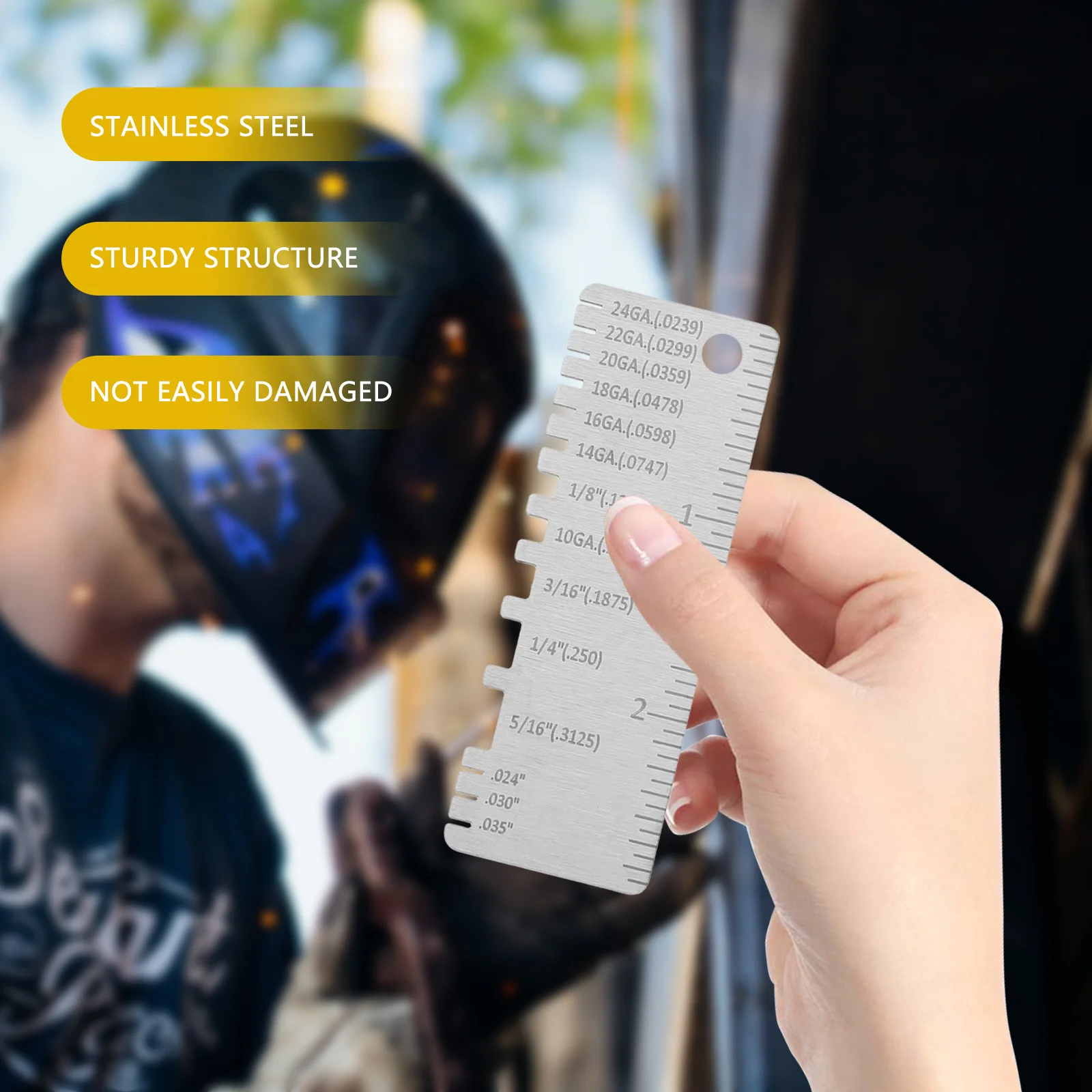 

3Pcs Wire Gauge Measuring Tool High Accuracy Metal Thickness Gauge for Welding Joints and Sheet Metal Fabrication