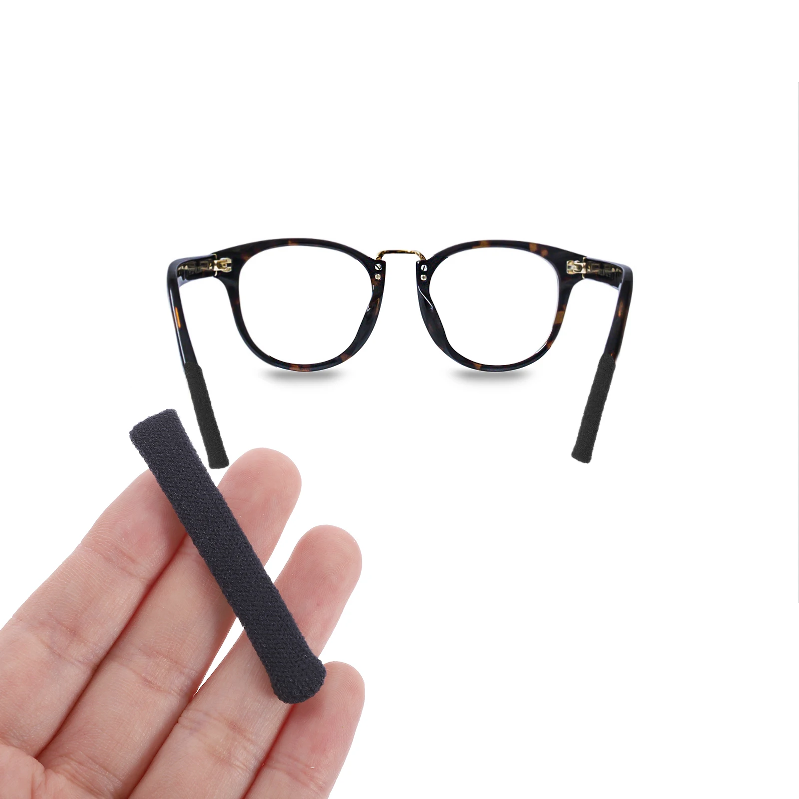 

2 Pairs Knitted Glasses Temple Tips Sleeve Elastic Non Slip Eyewear Protectors For Daily Use And Outdoor Adventures