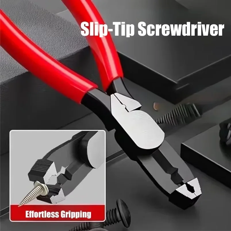 Premium Slip Joint Screw Extraction Pliers - Fish Tail Design, Anti-Slip Grip, Multi-Function Screw Puller Tool for Electronics