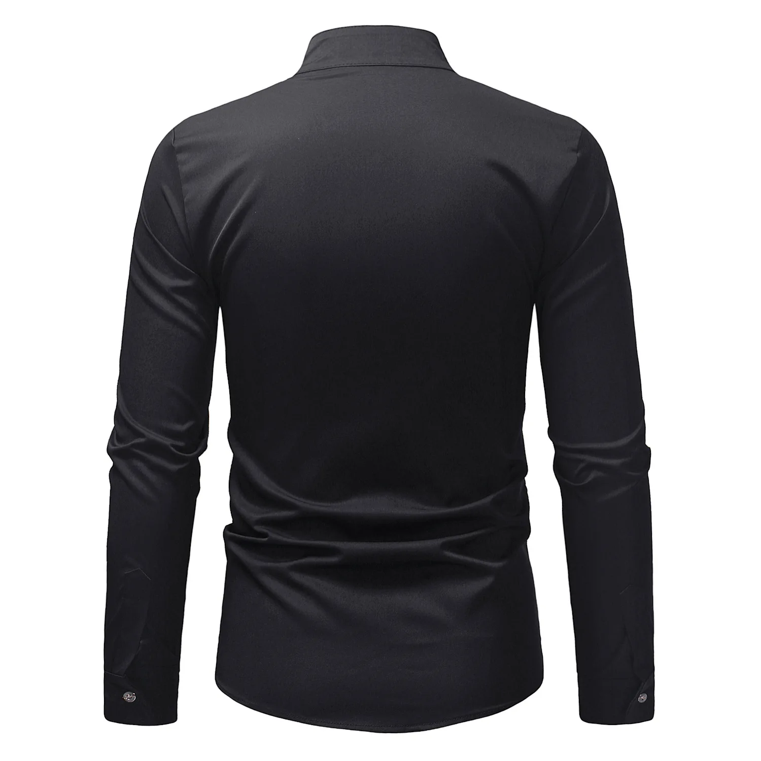 Black Embroidery Tuxedo Shirt Men 2023 Brand Slim Fit Long Sleeve Button Up Dress Shirts Men Party Business Casual Chemise Homme