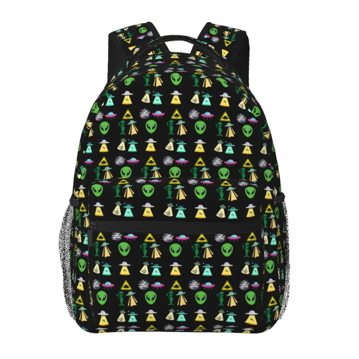 

UFO And Alien Backpack Student Boys Girls BookBag Kids School Bag Laptop Shoulder Bags for Men Women