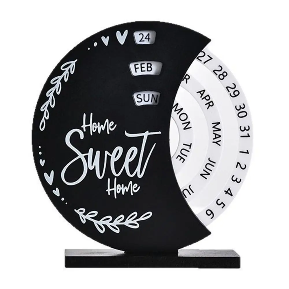 Creative Manual Rotating Desk Calendar Adjustable Month Date Display Moon Ferris Wheel Desktop Calendar Multi-purpose