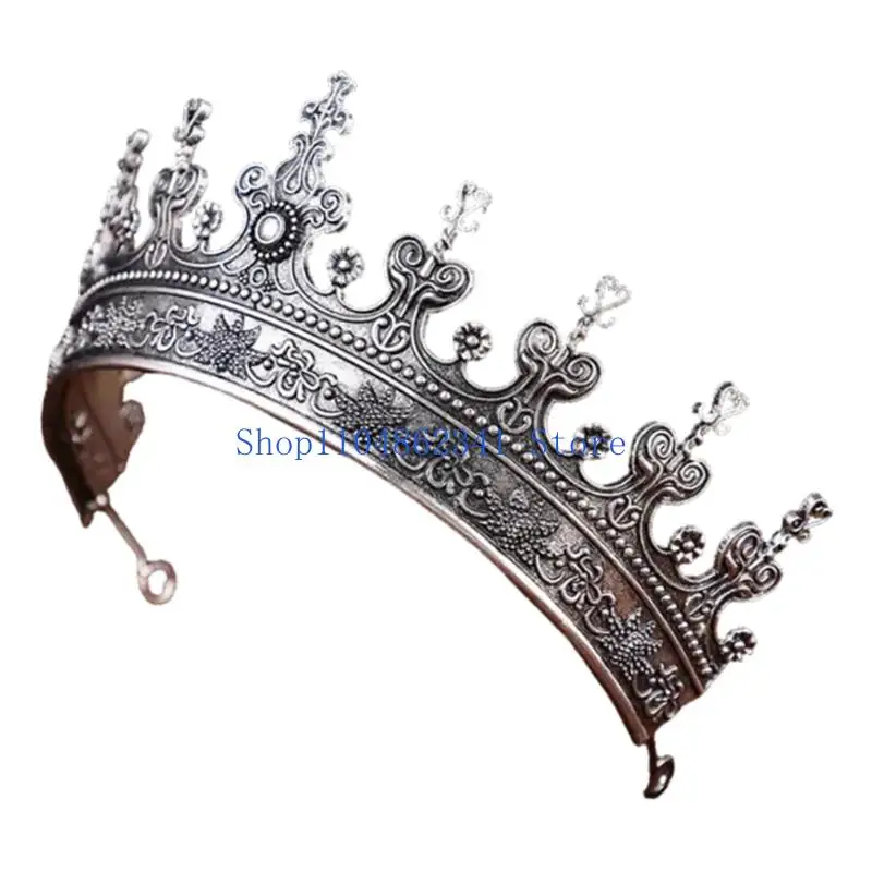 

5asd Baroque Tiaras Headbands Metal Crownpiece for Bride Wedding Ceremony Crowns for Formal Occasion Banquet Head Accessories