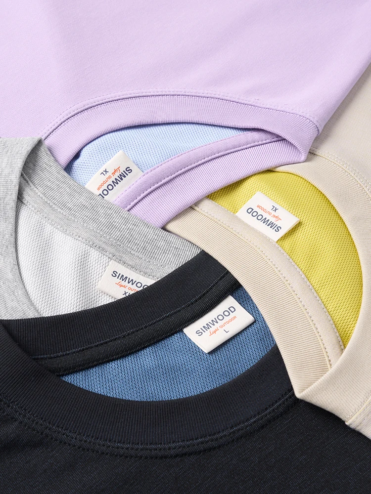 SIMWOOD 2025 Summer New 【Short Length】Quick-dry T-shirts Men 240gsm Breathable Cool comfortable Tops Plus Size Tees image 4