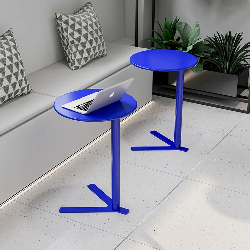 Iron Side Table Minimalist Bedside End Tables Compact Coffee Table for Living Room Balcony Retro