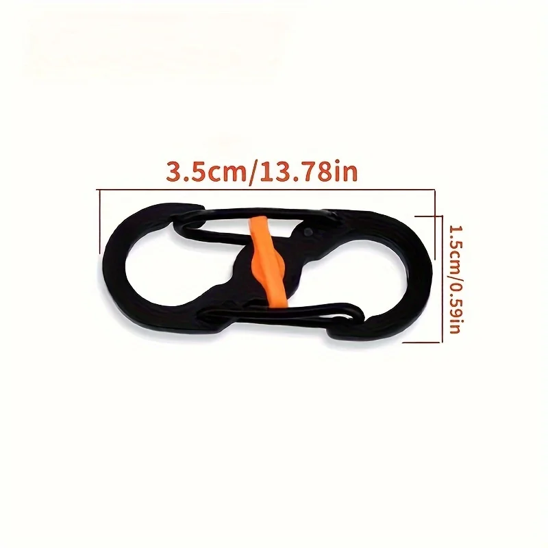في الهواء الطلق التخييم على ظهره مشبك مفتاح قفل لوازم التخييم حلقة تسلق التخييم مع قفل S نوع سلسلة مفاتيح صغيرة هوك مكافحة سرقة #3
