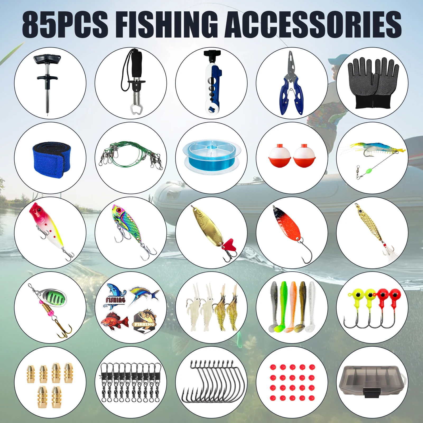 FREE FISHER Kit de accesorios de pesca: anzuelos y giratorios - imagen 2