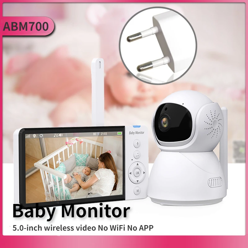 

5.0 Inch Wireless Video No WiFi No APP Baby Monitor Download IPS Screen with Nanny PTZ Camera 2 Way Audio VOX Lullaby ABM700