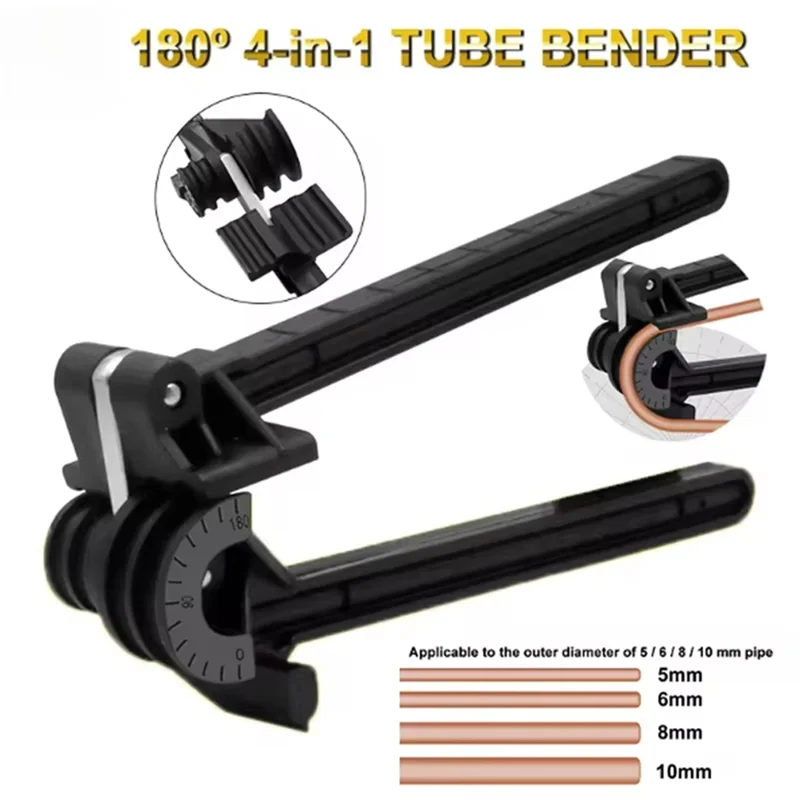 

ABVA-5/6/8/10Mm Combination 4-In-1 Tube Bender Tube Bender Pipe Bending Tool Tubing Bender Brake Fuel Line Curving Pliers