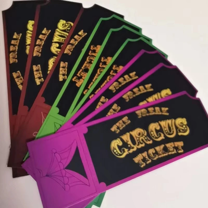 Game The Freak Circus Cosplay Ticket Paper Card Role Play Carnival 10Pcs/Set Party Prop view 3