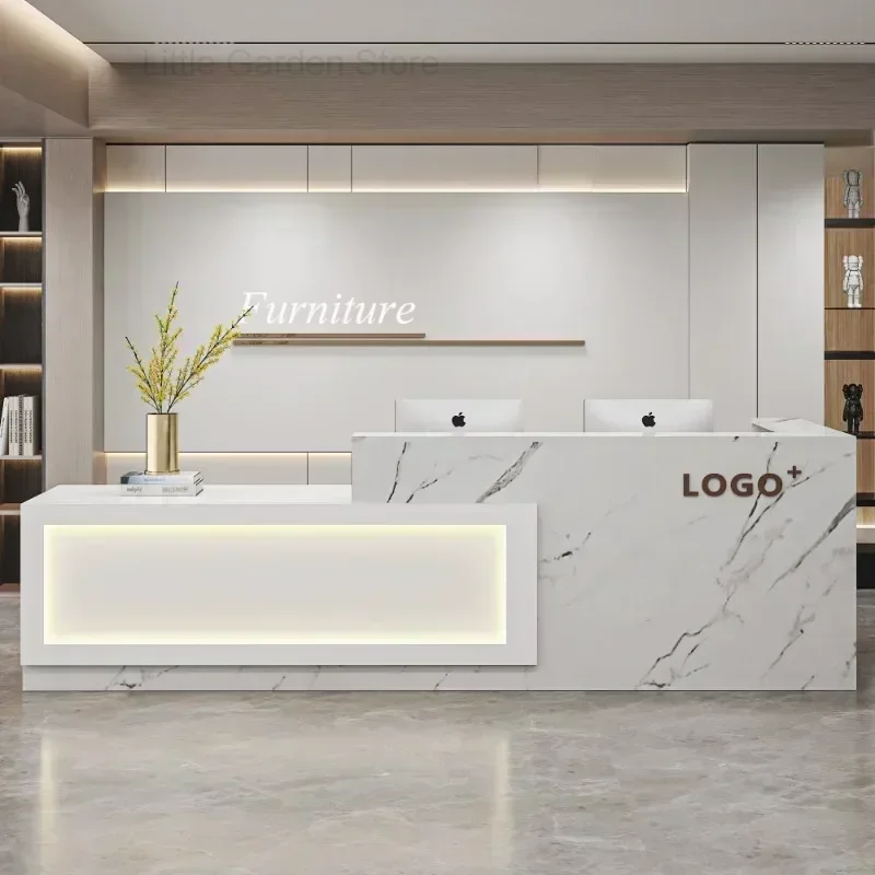 Modern Simple Reception Desks Supermarket Spa Checkout Cashier Simple Gray Office Luxury Hair Salon Mobile Bancone Bar Furniture