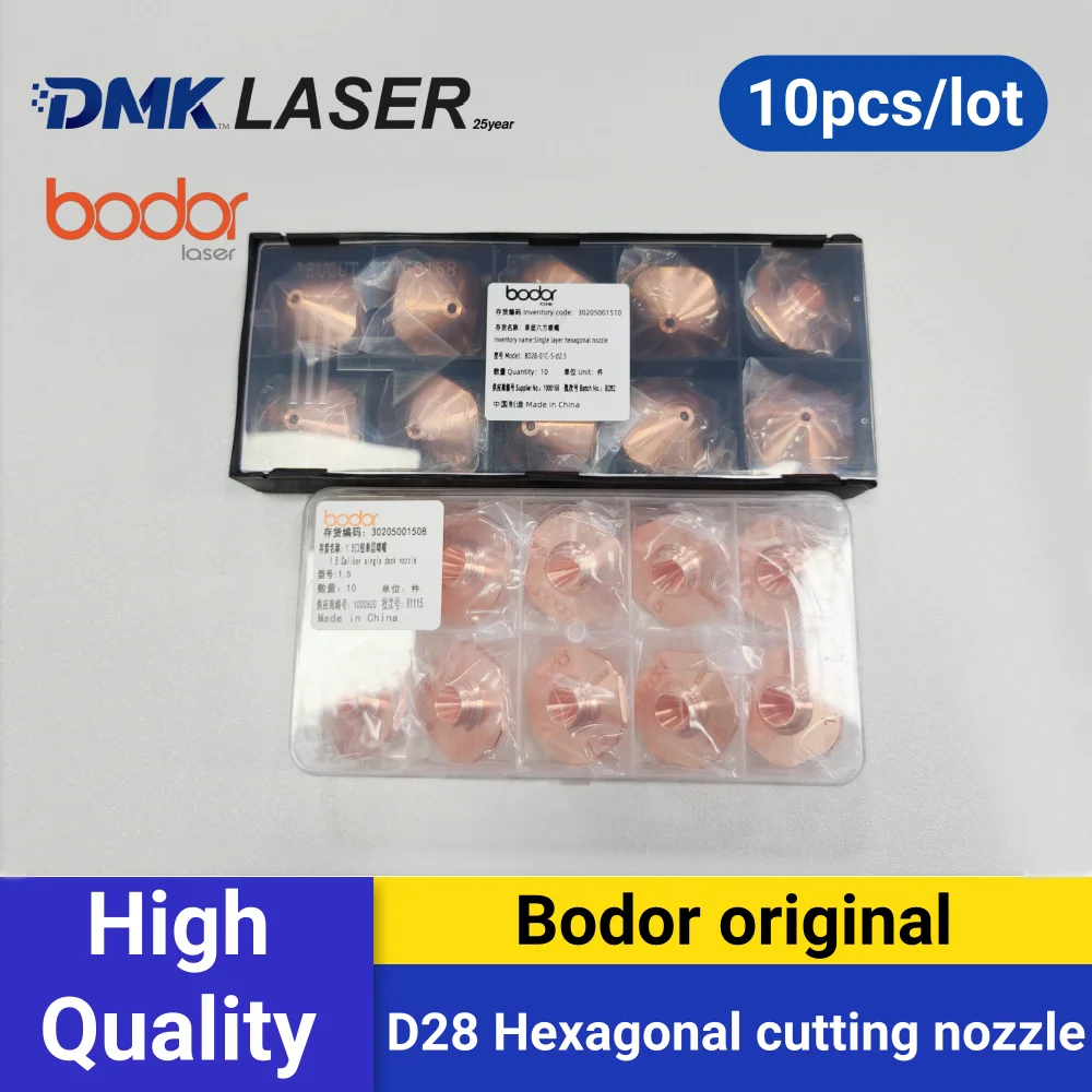 10-ピース-ロット-bodor-オリジナル-d28-六角レーザー切断ノズル-d28-m11-h15-銅ノズル-bodor-ファイバーレーザー切断機用