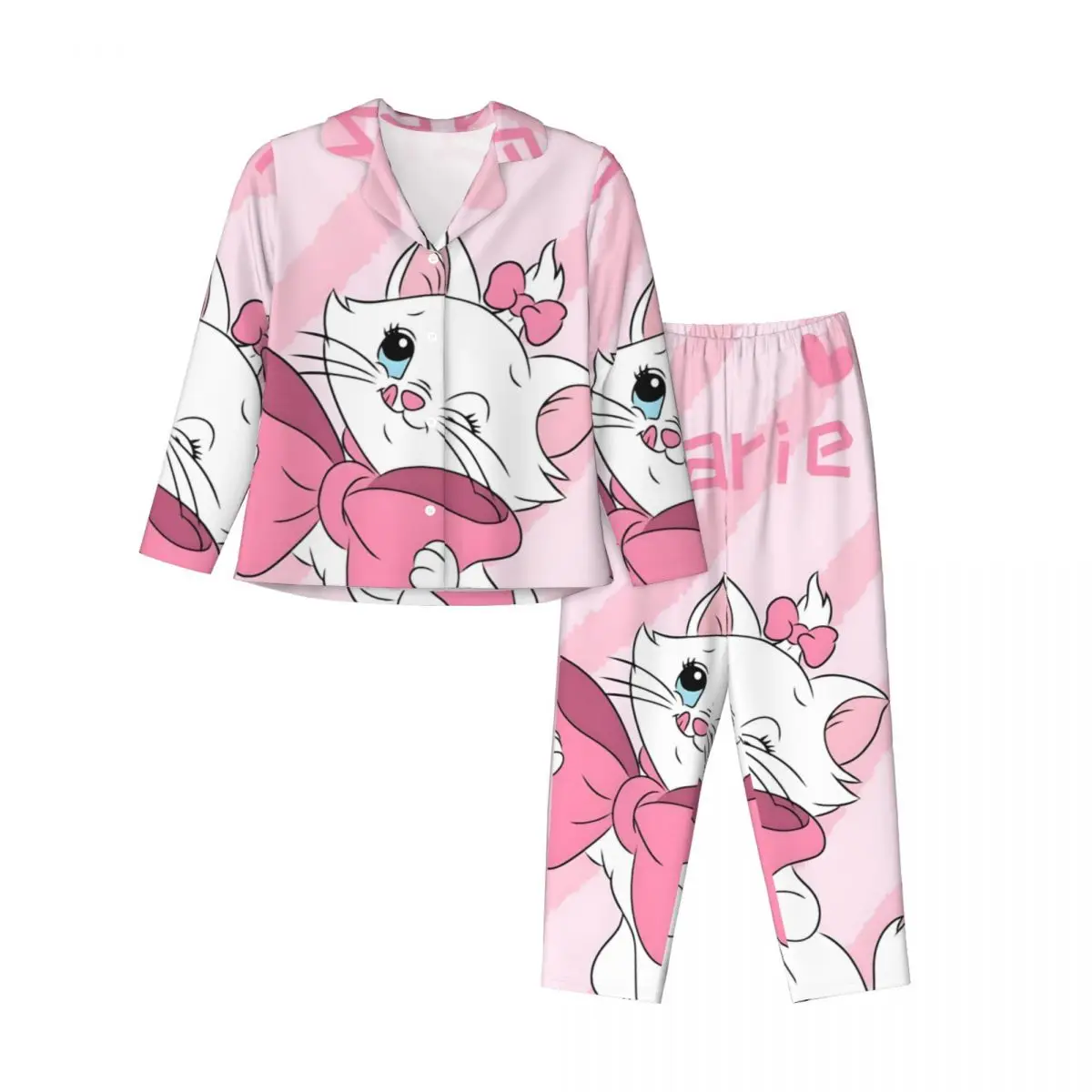 M-arie Conjunto de pijamas femininos com botões, 2 peças, pijama feminino, roupa de dormir