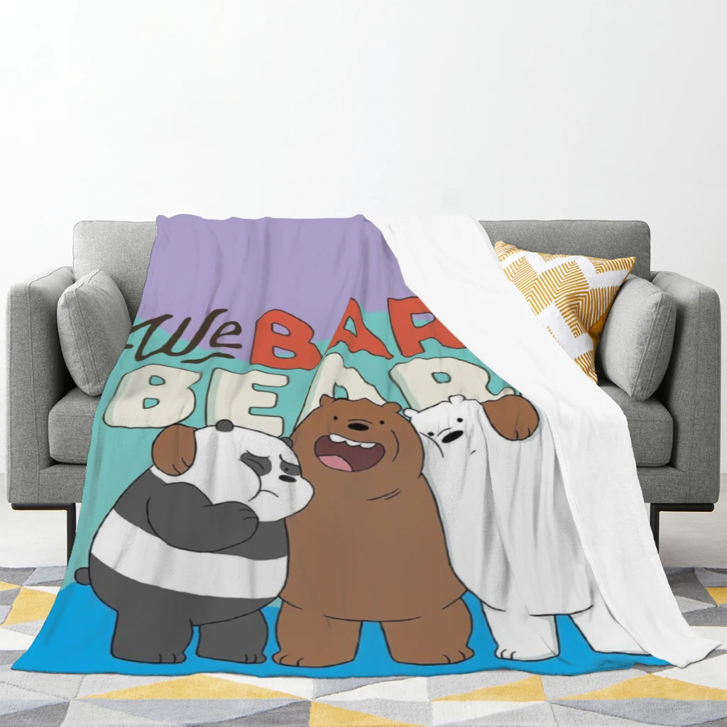 We Bare Bears Medium Blanket Fluffy Soft Bedroom Decor Sofa Blankets Comforter Home and Decoration